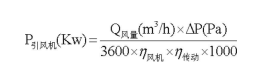 引風(fēng)機的功率匹配用下述公式